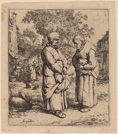 iki dedikodu by Adriaen van Ostade