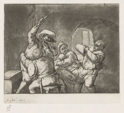 Dövüş Kartı Oyuncuları by Adriaen van Ostade