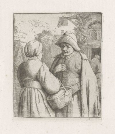 Kadın ve adam konuşuyor by Adriaen van Ostade