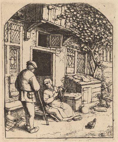 Makaraya Sarılan Kadın (La Devideuse) by Adriaen van Ostade