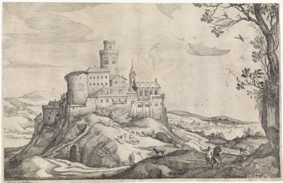 Bir dağda bir kale ile manzara by Adriaen van Stalbemt