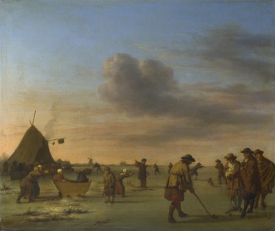 Haarlem yakınlarındaki Buzda Golfçüler by Adriaen van de Velde