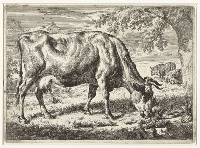 Otlayan inek ve iki koyun İnekler ve Koyunlar (dizi adı) by Adriaen van de Velde