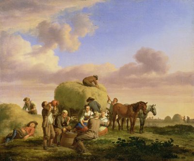 Bir alanda dinlenme saman yapımcıları by Adriaen van de Velde