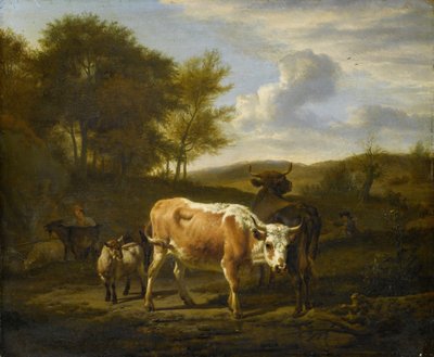 İneklerle Dağlık Manzara, 1663 by Adriaen van de Velde