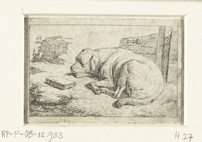 Uyuyan köpek by Adriaen van de Velde