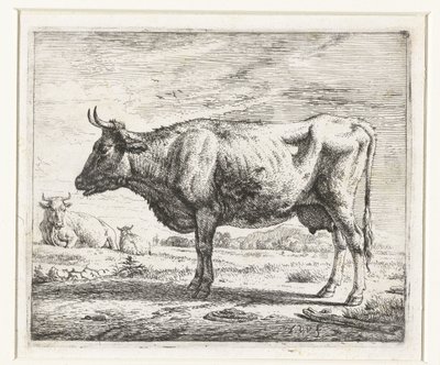 İki inek ve bir koyun Farklı hayvanlar (dizi başlığı) by Adriaen van de Velde