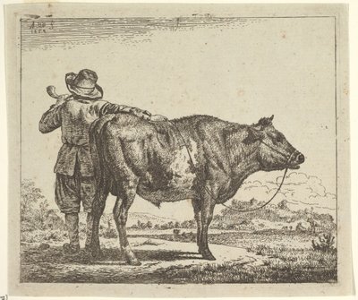 Farklı Hayvanlardan Bir Boğa ile Genç Çoban, 1659. by Adriaen van de Velde