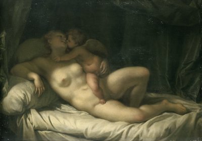 Amor Öpüşme Venüs by Adriaen van der Werff (manner of)