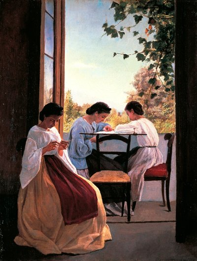 Nakışçılar Adriano Cecioni (1836-1886), tuval üzerine yağlıboya, 52x41 cm detay by Adriano Cecioni