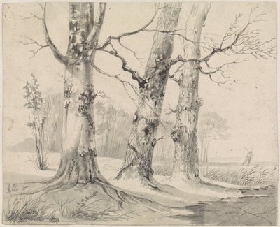 kış manzarası by Adrianus Eversen