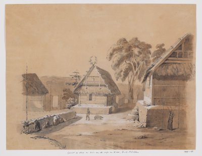 Kisar, Güney Moluccas raja köyünün ve evinin görünümü by Adrianus Johannes Bik