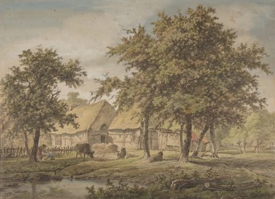 Bir Çiftlik Evi ile Manzara, 1757-1837. by Adrianus de Visser