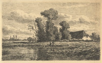 Hendek ve çiftlik ile manzara by Adrianus van Everdingen