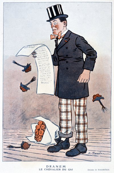 Karikatür Jules Renard (1864/1910), Fransız yazar, Barrère, A. 1923. by Adrien Barrere