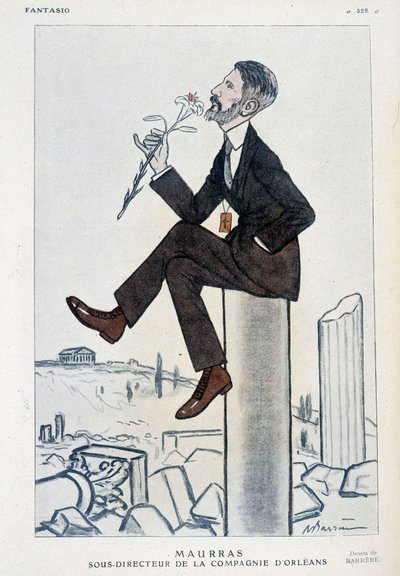 Charles Maurras, Fransız politikacı ve yazar (1868-1952), Orleans kampanyasının müdür yardımcısı - 15/05/1923 tarihli “” Fantasio”da Adrien Barrere (1877-1931) çizimi by Adrien Barrere