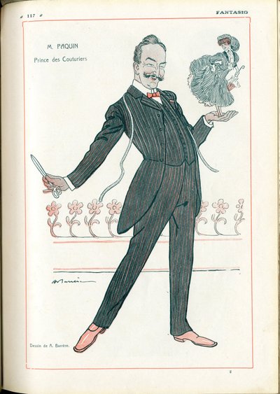 Fantasio, : Metiers, Moda - Terzi Couturier, Paquin, 06/15/1907 (gravür) by Adrien Barrere