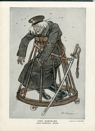 Fantasio, ca. 1916_6_1 - Bir Barrere Çizimi (1874-1931): 14 -18 Savaşı, Almanya Prusya, Doğrulayıcı tarihleri - Von Haesler - Senilizasyon by Adrien Barrere