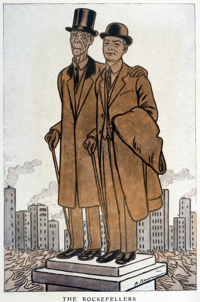 Les Rockefellers, kıdemli ve genç, amerikan cresus - Adrien Barrere (1877-1931) tarafından 01/03/1930