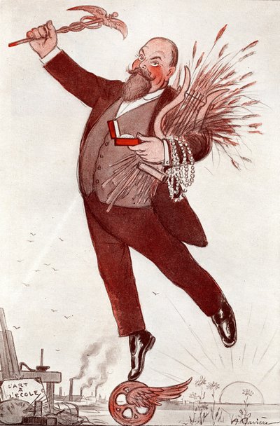 Şair ve siyasetçi Maurice Couyba'nın portresi (1866-1931) (Maurice Boukay) - Adrien Barrere'nin (1874-1931) çizimi “FANTASIO”dan alınmıştır” 1911 by Adrien Barrere