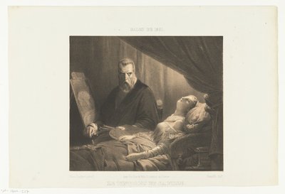 Tintoretto kızının ölüm döşeğinde Le Tintoret et sa fille (nesne üzerindeki başlık) Salon de 1851 (nesne üzerine seri başlığı) by Adrien Canelle