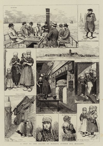 Marken Adasına Bir Gezi, Zuyder Zee, Hollanda by Adrien Emmanuel Marie