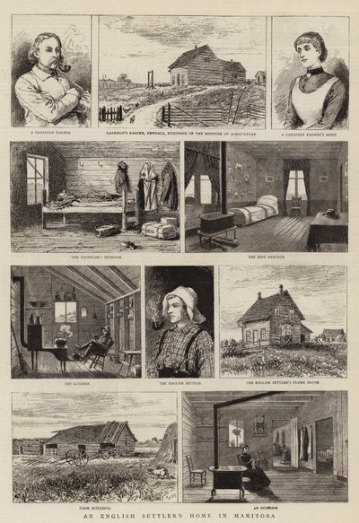 Manitoba'da Bir İngiliz Yerleşimci Evi by Adrien Emmanuel Marie