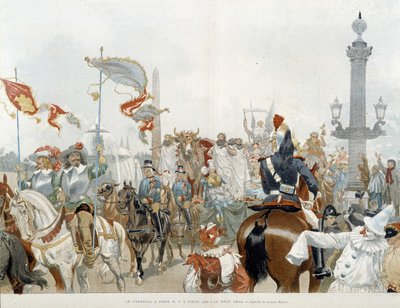 Paris'te Karnaval: sığır ciğeri - Adrien Marie tarafından suluboya by Adrien Emmanuel Marie