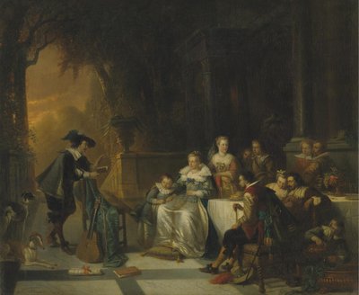 John Dryden Mahkeme Önünde Şiirlerinden Birini Okurken, 1869 by Adrien Ferdinand de Braekeleer