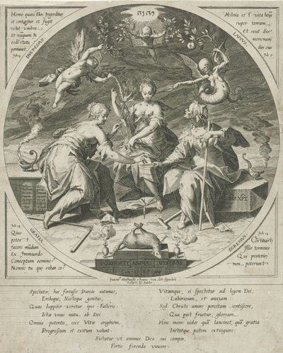 kuru schikgodinnen hakkında Ruhuna Sahip Ol (nesne üzerindeki başlık) by Egidius  Sadeler (II)