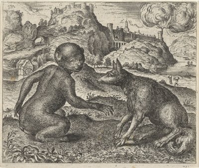 Maymun ve Tilki Masalı by Egidius  Sadeler (II)