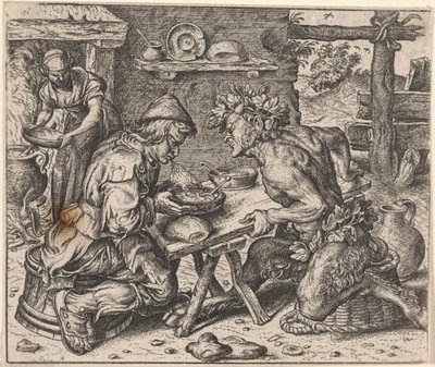 Köylü ve Satyr Masalı by Egidius  Sadeler (II)