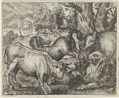 Yaşlı Aslan Masalı by Egidius  Sadeler (II)
