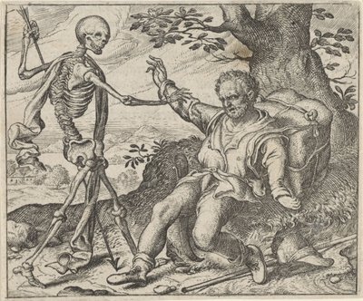 Yaşlı Adam ve Ölüm Masalı by Egidius  Sadeler (II)