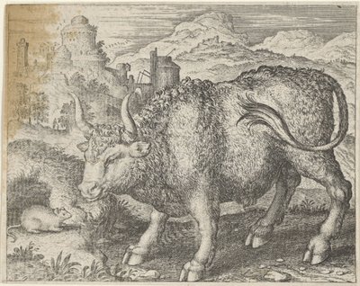 Boğa ve Fare Masalı by Egidius  Sadeler (II)