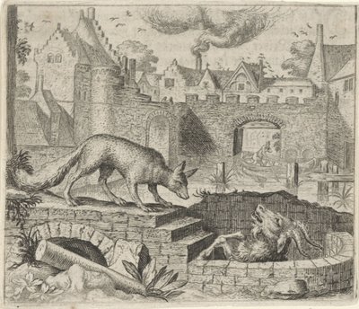 Tilki ve Keçi Masalı by Egidius  Sadeler (II)