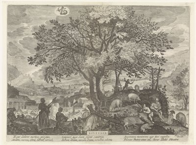 Kasım (nesne üzerindeki başlık) On İki Ay (dizi adı) by Egidius  Sadeler (II)
