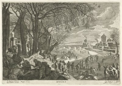 Kış mevsimi Kızlık zarı (nesne üzerindeki başlık) Dört Mevsim (dizi adı) by Egidius  Sadeler (II)