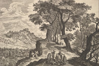 Tobias, Melek ve Çingenelerle Manzara. by Aegidius Sadeler II