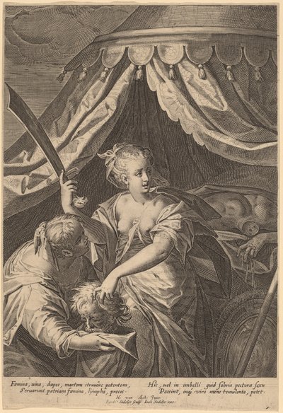 Holofernes Başkanı ile Judith by Aegidius Sadeler II, after Hans von Aachen