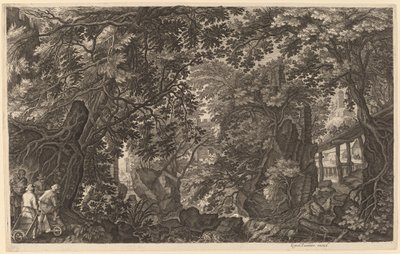 Ördek Avcısı ile Nehir Manzarası by Aegidius Sadeler II after Pieter Stevens