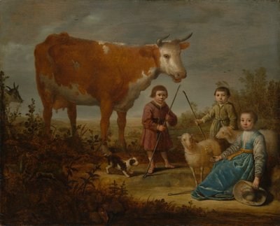 Çocuklar ve İnek, 1635-39. by Aelbert Cuyp