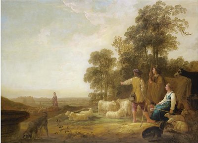 Çobanlar ve Çoban Kızlarla Manzara by Aelbert Cuyp