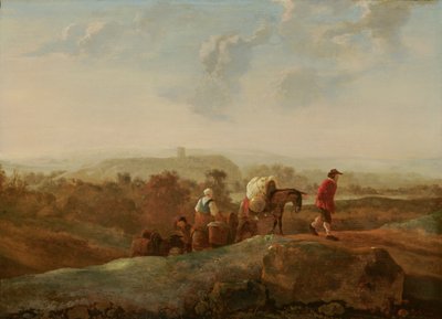 Güney Manzarasında Göç Eden Köylüler by Aelbert Cuyp