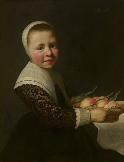 Şeftalili Kız Portresi by Aelbert Cuyp