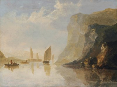 Teknelerle nehir manzarası by Aelbert Cuyp