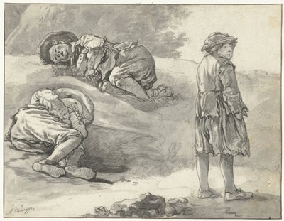 Küçük Bir Çobanın Üç Çalışması by Aelbert Cuyp