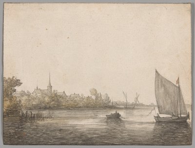 Yeni Maas Karşısında Görülen IJsselmonde Görünümü by Aelbert Cuyp