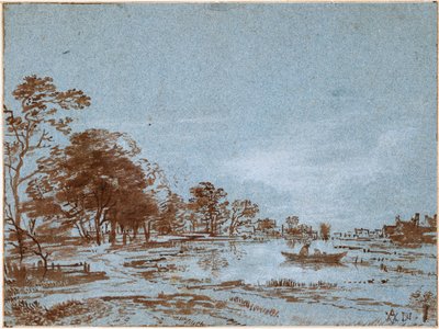 Moonlight tarafından Nehir Manzarası, c. 1650-1660 by Aert van der Neer