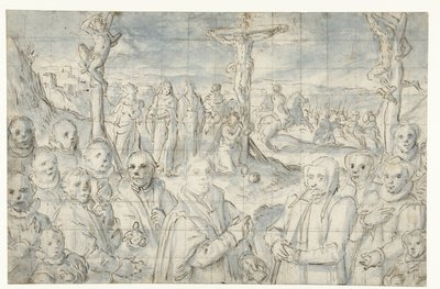 Bir kurucu ve ailesi ile çarmıha germe by Aert Pietersz.